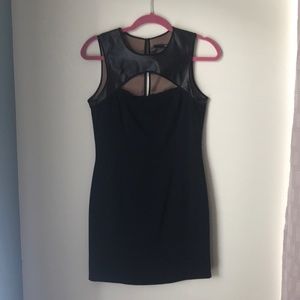 Jay Godfrey Black Dress With Faux Leather Top